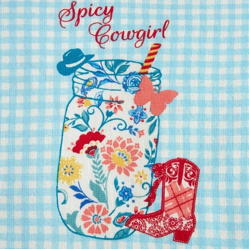 Pioneer Woman Spicy Cowgirl Country Kitchen Towel Potholder Oven Mitt Gift NEW